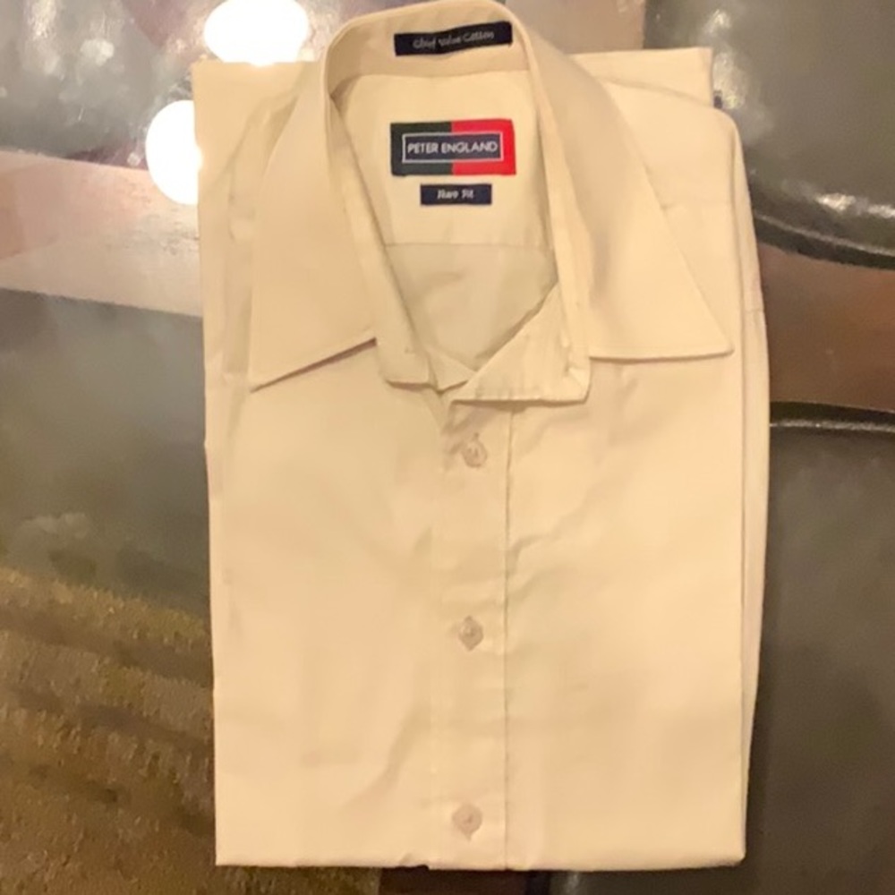 Cream Button Up Collared Shirt